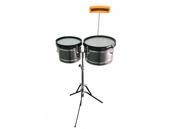 Timbaleta para niño 8" y 10" con pie y soporte de cencerro